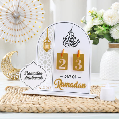 Ramadan Kareem Countdown Calendar Ornament Eid Mubarak Decoration 2025 For Home Muslim Islamic Festival Eid Al-Fitr Party Favors