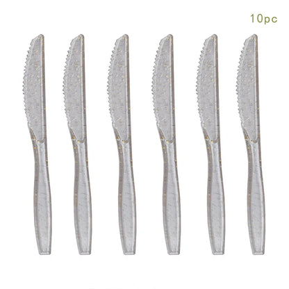 10Guests Silver Shiny Diamond Disposable Tableware Wedding Paper Plate Cups Napkin Happy Princess Birthday Party Decor