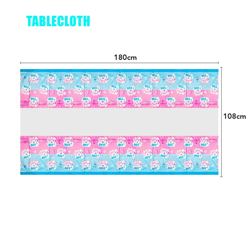 Boy Or Girl Gender Reveal Disposable Tableware Plate Cup Banner Balloons Baby Shower Gender Reveal Party Decorations