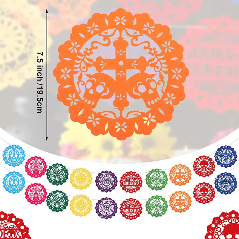 Papel Picado Paper Banners Mexican Party Decorations for Cinco de Mayo Day of The Dead Decorations Birthdays Mexican Flags