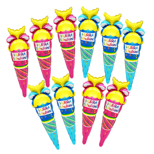 2/6/10pcs 70cm German Schulkind Back To School Theme Balloons Schulkind Ice Cream Sculpt Balloon Back To School Decoration