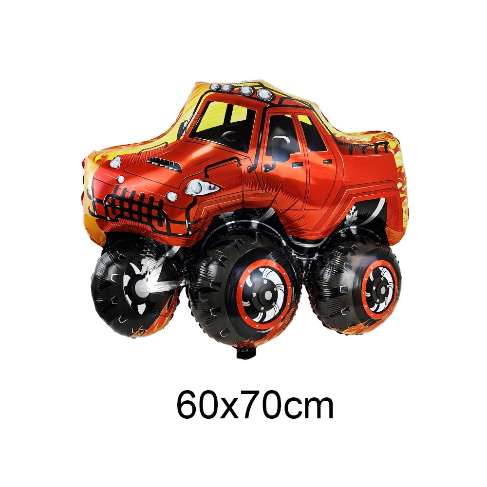 Monster Truck Birthday Party Paper Plates Cup Napkin Tablecloth Balloon Hanging Swirls Banner Monster Truck Birthday Party Decor