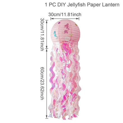 Mermaid Party Decorations Litte Mermaid Jellyfish Paper Lantern Under the Sea Party Decor Girl Babyshower Mermaid Birthday Decor