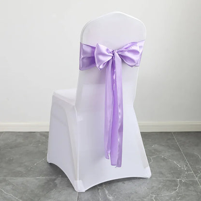 Wedding Decoration Chair Satin Sash Bow Tie Self TIe For BIrthday Party Festival Hotel Holiday Shiny Look Luxury Dining Room