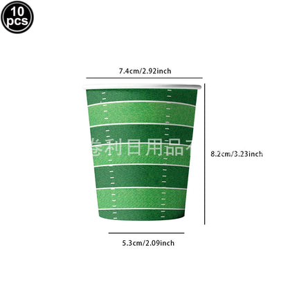 American Football and Rugby Party Disposable Tableware Napkins Paper Plates Cups Children Boys Birthday Party Decor Supplies