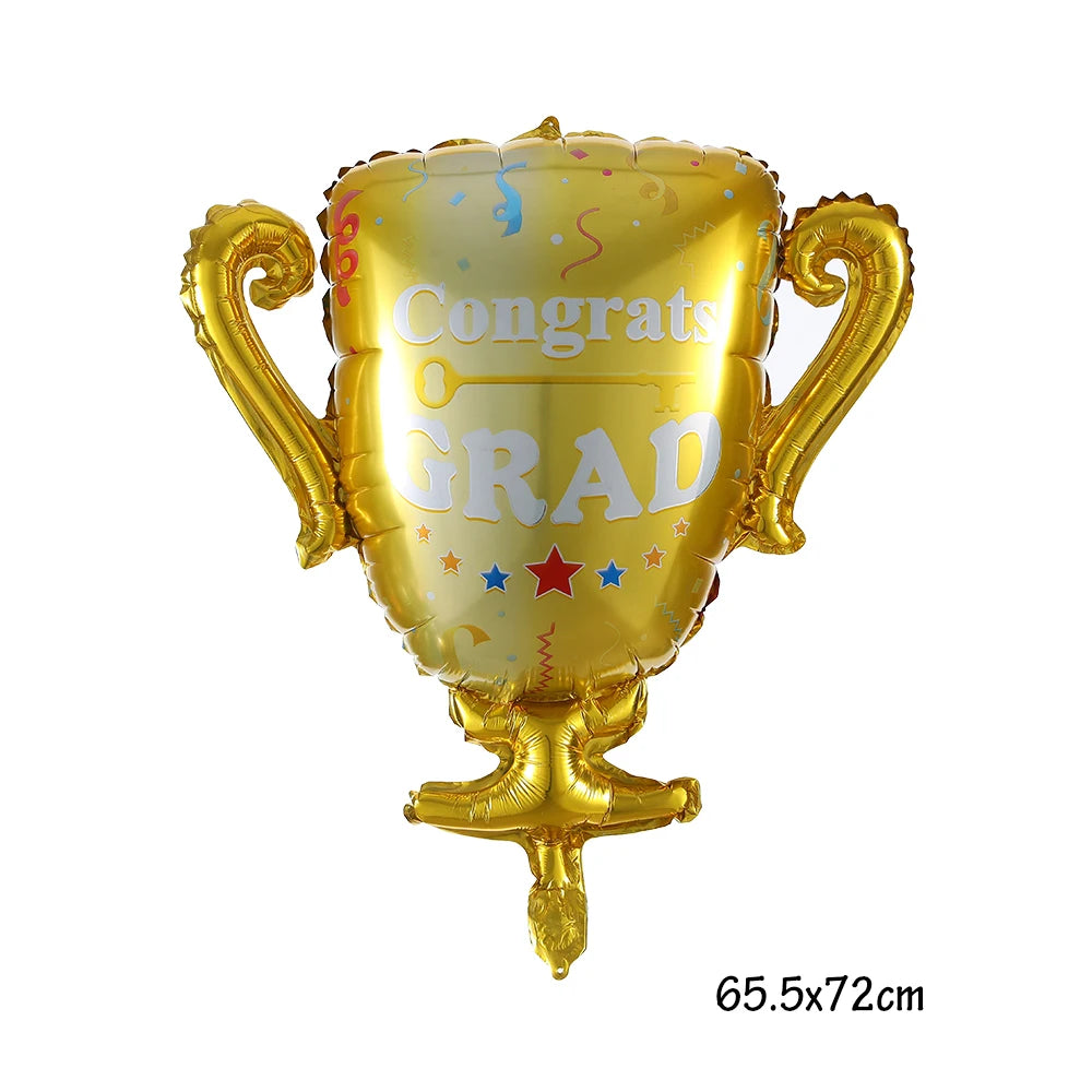 Graduation  Gold Silver Black Balloon Congratulation Graduation High School Graduation Party Decoration Supplies