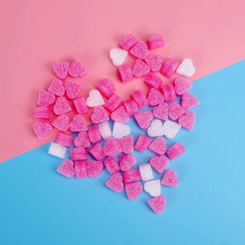 100pcs/lot Pink Heart Shaped Foam for Wedding Party Home Decoration Gift Box Filling Material Packing Wedding Flower Box Filler