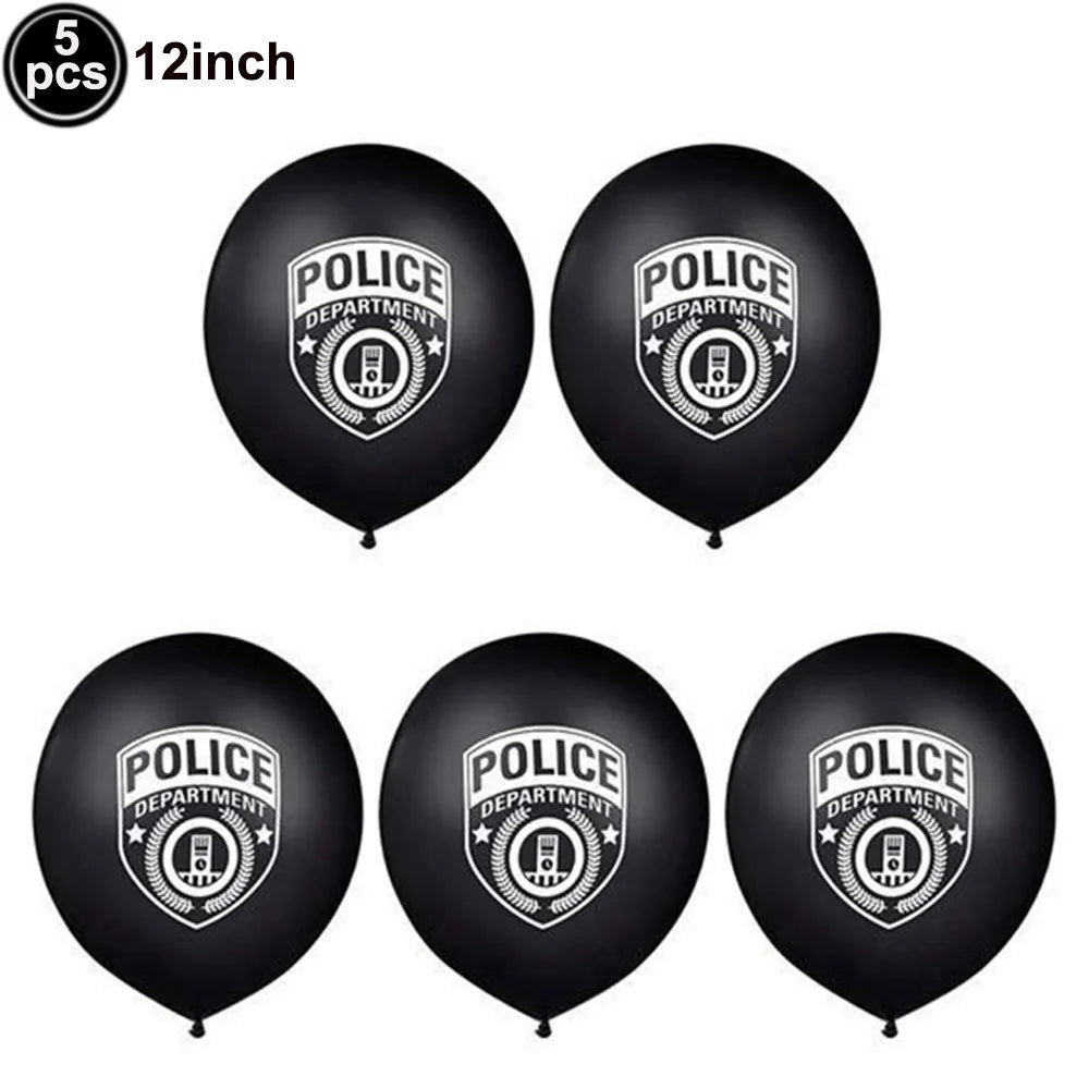 Blue Car Police Truck Foil Balloon Boys Birthday Balloons 4D Standing Balloons Baby Shower Police Themed Birthday Party Decors