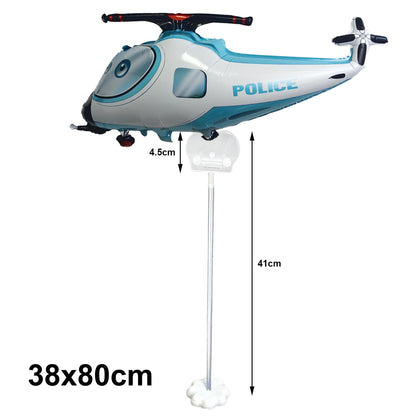 5th Birthday Police Party Blue Car Helicopter Foil Balloons for Boys Baby Shower Police Birthday Party Decoration