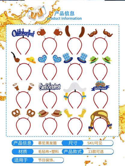 Munich beer headband photo props party decorations Love Oktoberfest headband buckle Makeup costume props christmas decoration