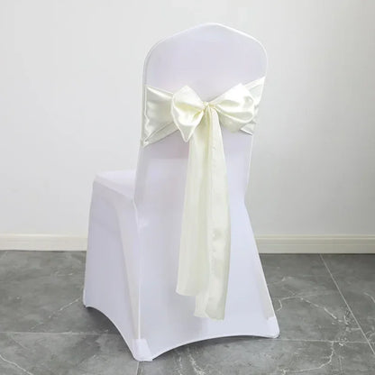 Wedding Decoration Chair Satin Sash Bow Tie Self TIe For BIrthday Party Festival Hotel Holiday Shiny Look Luxury Dining Room