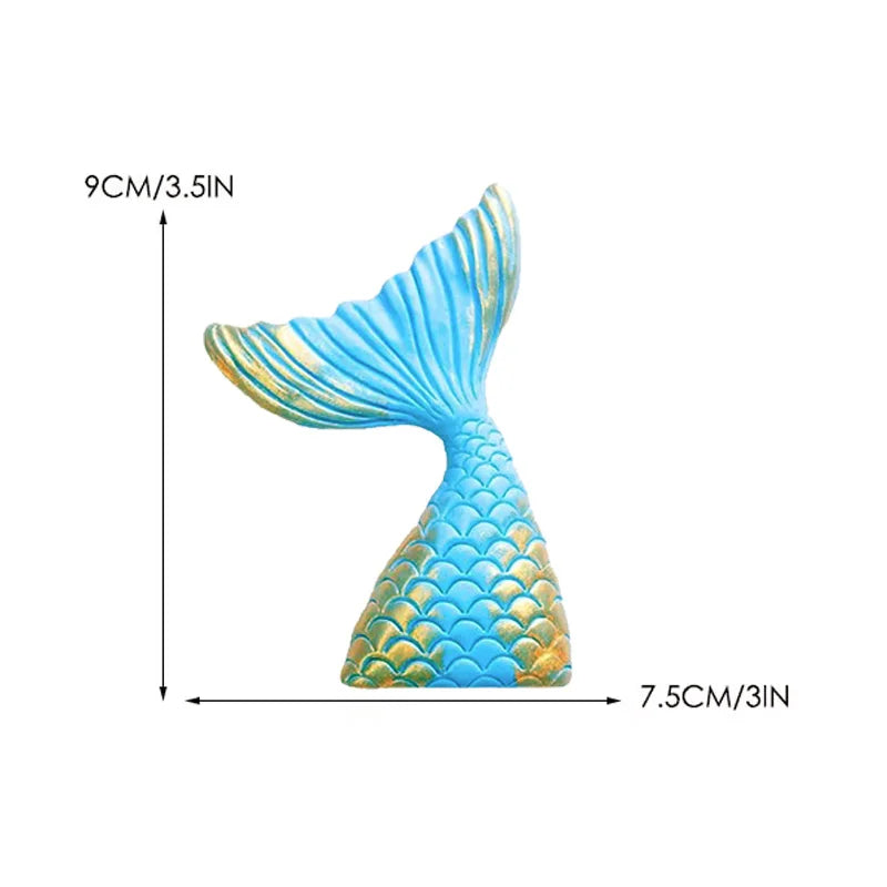 Mermaid Tail Cake Toppers Under the Sea Cake Decoration Seashell Sea Star Cake Topper for Birthday Baby Shower Wedding Cake Deco
