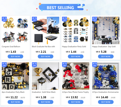 Graduation  Gold Silver Black Balloon Congratulation Graduation High School Graduation Party Decoration Supplies