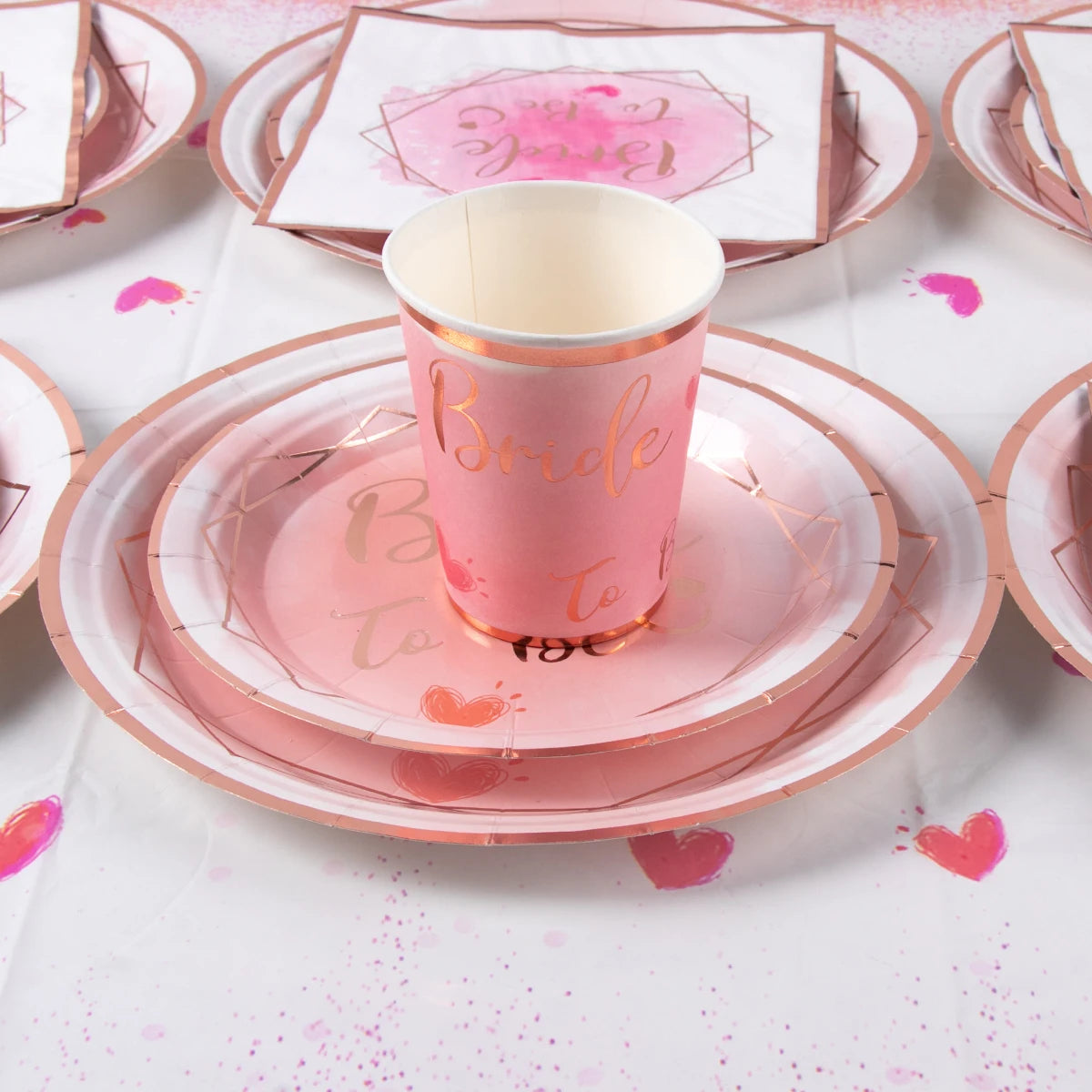 Bride to Be Disposable Tableware Set Plate Cup Napkins Decor Bachelorette Party Hen Night Bridal Shower Decorations Supplies