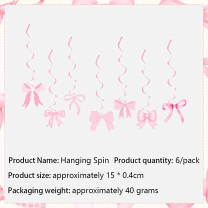 Bow Theme Party Supplies for Girl Pink Bow Cupcake Toppers Paper Drinking Straws Bridal Shower Bow Coquette Birthday Party Decor
