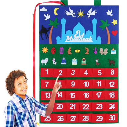 Ramadan Countdown Felt Calendar Eid Mubarak Decorations For Home Islamic Muslim Party Decor Ramadan Kareem Eid Al Adha Kid Gifts