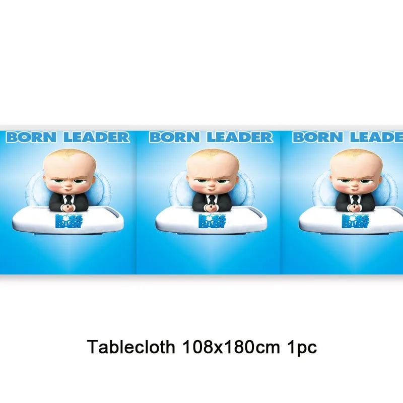 Cartoon Boss-Boys-Girls Theme Newborn 1st Birthday Party Decor Disposable Tableware Backdrop Balloons Baby Shower For Kids Gifts