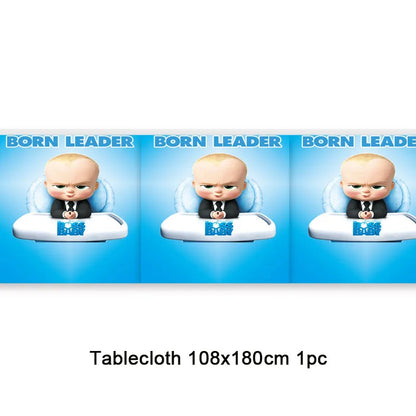 Cartoon Boss-Boys-Girls Theme Newborn 1st Birthday Party Decor Disposable Tableware Backdrop Balloons Baby Shower For Kids Gifts