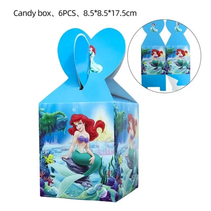 The Little Mermaid Theme Party Supplies  Ariel Princess Paper Napkin Plate Cup Balloons Kid Girls Birthday Party Decoration Gift