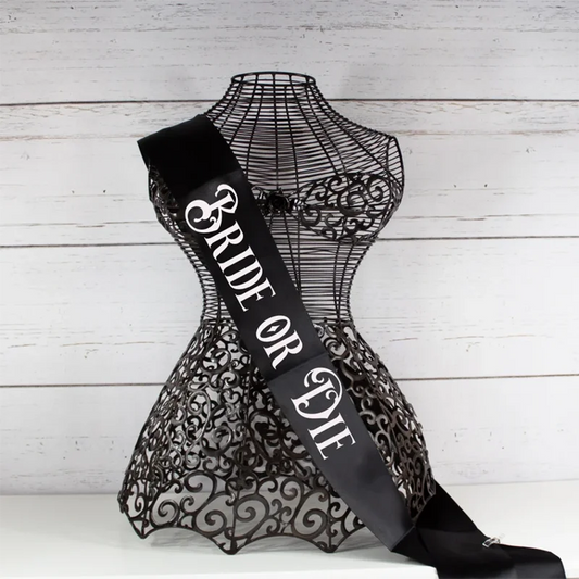Bride To Be Sash Bride or Die Gothic Bridal Party Sash Halloween Bridal Bachelorette Party Supplies Wedding Decoration Gifts
