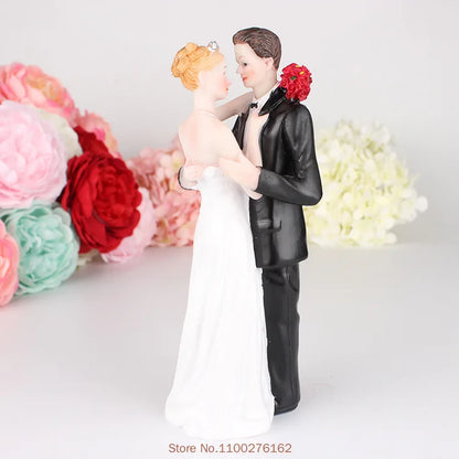 Cake Toppers Dolls Bride and Groom Figurines Funny Wedding Cake Toppers Stand Topper Decoration Supplies Marry Figurine