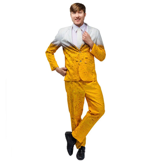 Men's Womens Oktoberfest Suit Costume Fancy Dress Up Adult Suit Clothes Role Play Yellow Beer Party Fantasia Costumes