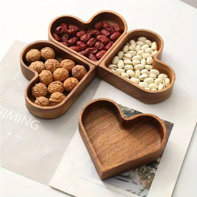 Heart Shaped Plates Dessert Trays Sushi Serving Tray Candy Dishes Decorative Wooden Pallets Decorate Valentines Day Candy Dish