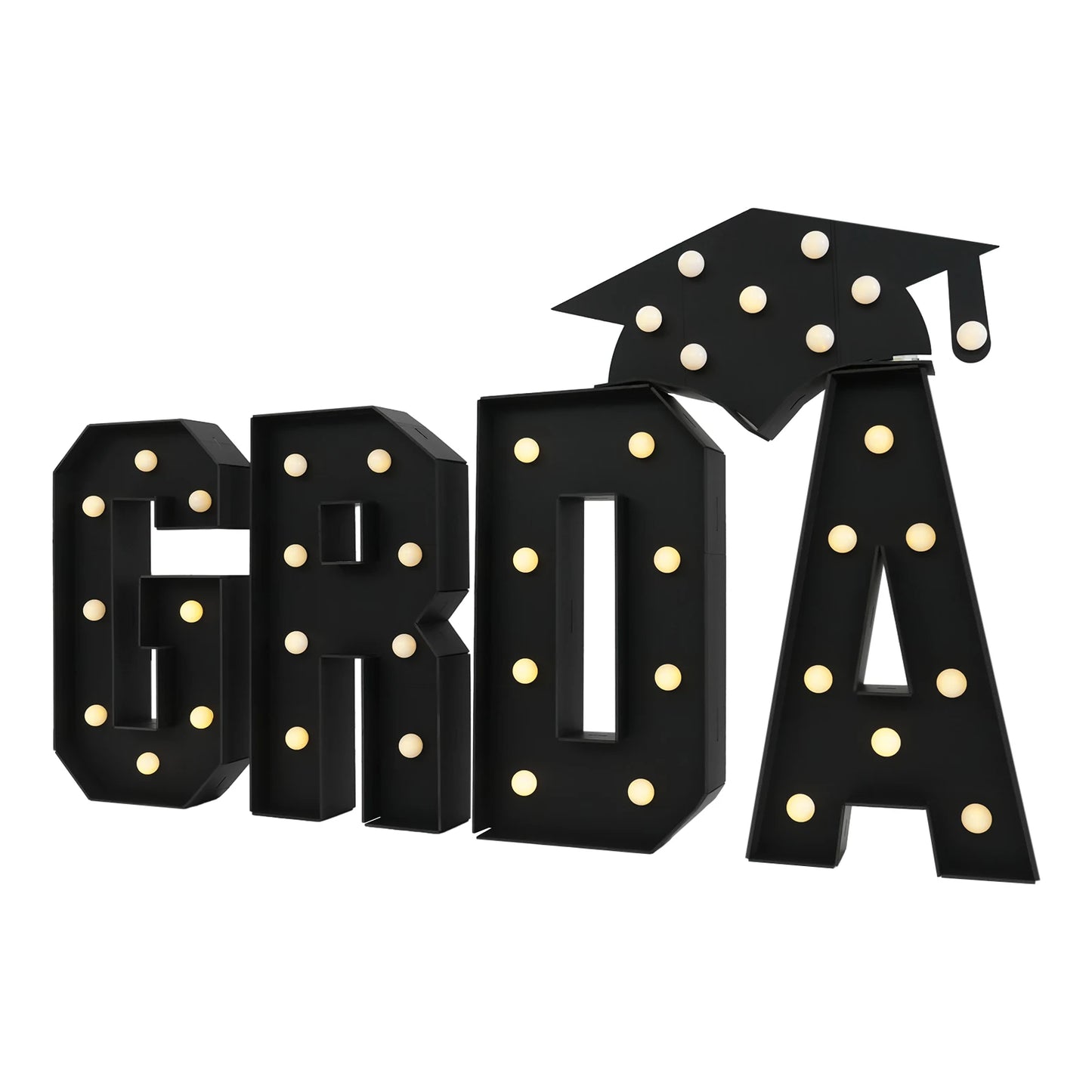 70cm GRAD Light Up Letters,Graduation Decoration LED Letter Lights,LED Letter Light,Freestanding/Wall-mounted