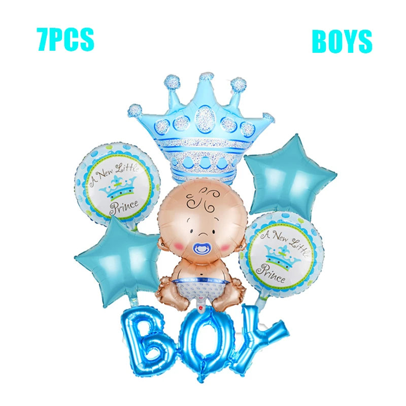 Boy Or Girl Gender Reveal Disposable Tableware Plate Cup Banner Balloons Baby Shower Gender Reveal Party Decorations