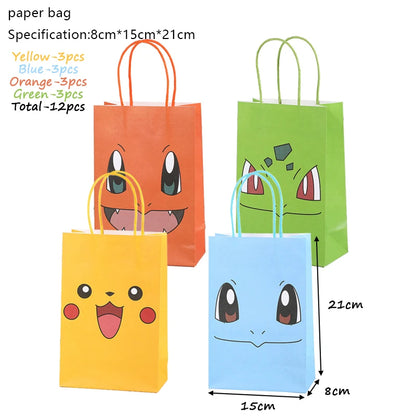 Pokemon Birthday Party Decoration New Lightning Pikachu Balloon For Kids Event Supplies Disposable Tableware Banner Backdrop
