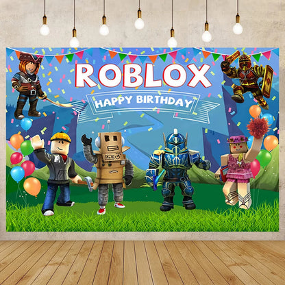 Roblox Birthday Party Decorations Supplie Roblox Game Celebration Party Balloons Disposable Tableware Cup Plate Baby Shower Toys