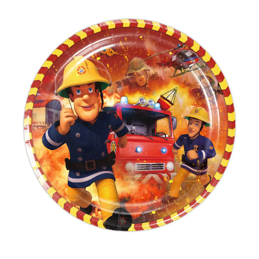Firefighter Sam Party Supplies Plates Napkins Cups Tablecloth Banner Fire Truck Party Decorations Kids Boys Decor Supplies