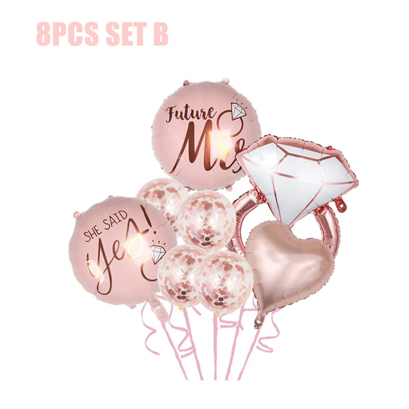 Bride To Be Party Decorations Balloons Napkin Cups  Veil Sash Team Bride Wedding Decor Bachelorette Party Supplies
