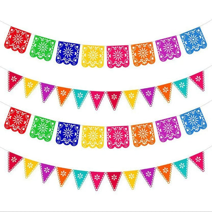 Papel Picado Paper Banners Mexican Party Decorations for Cinco de Mayo Day of The Dead Decorations Birthdays Mexican Flags