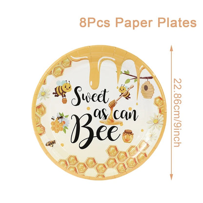 Bumble Bee Party Decorations Party Disposable Plates Napkins Cups Bee Gender Reveal Supplies Bee Birthday Baby Shower Decoration