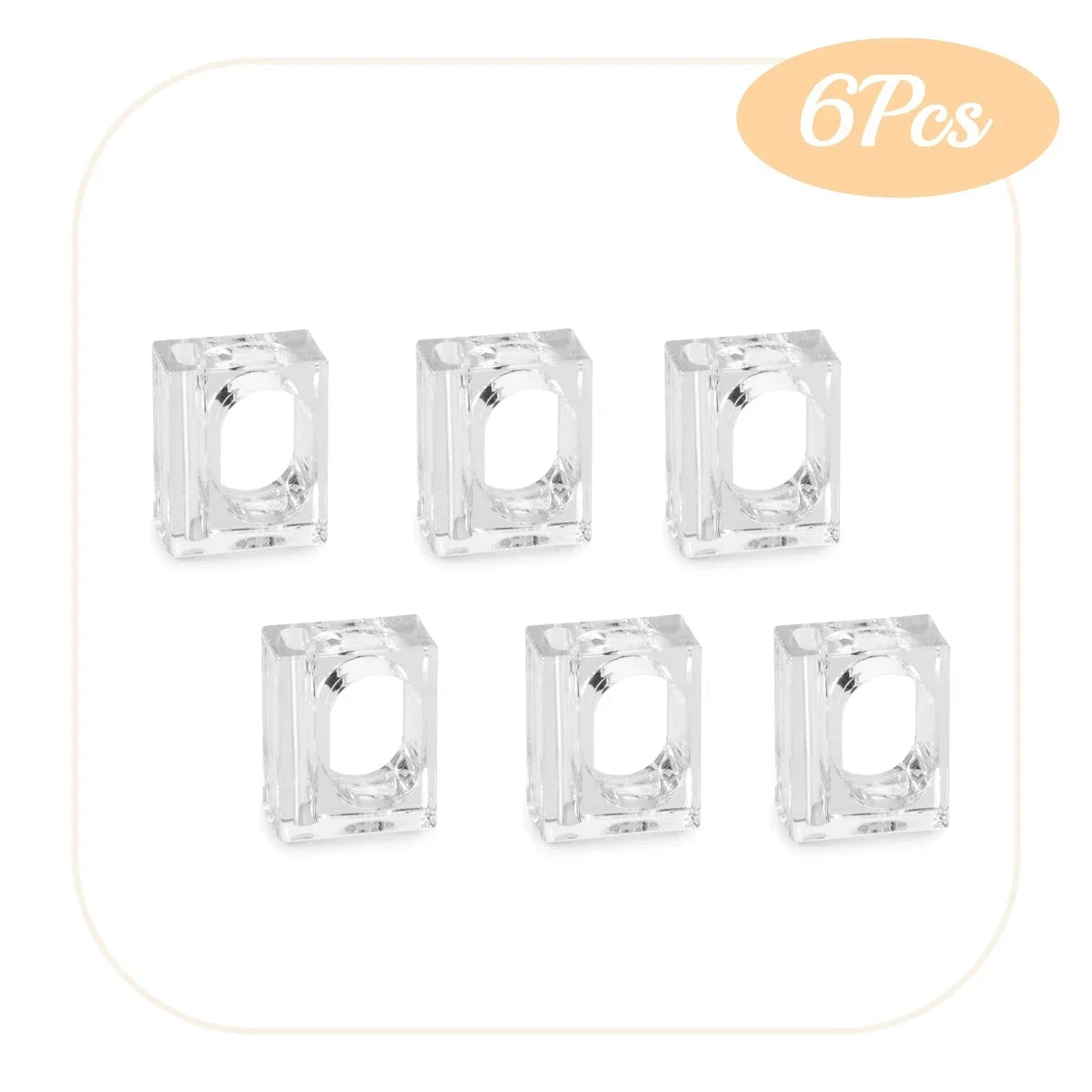 4-24Pcs Acrylic Napkin Rings Flower Vase Napkin Holders Clear Square Napkin Rings Bulk for Wedding Party Banquet Table Decor