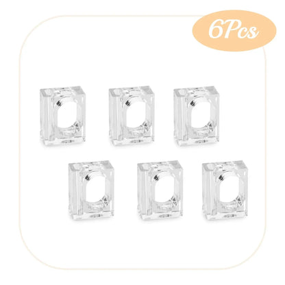 4-24Pcs Acrylic Napkin Rings Flower Vase Napkin Holders Clear Square Napkin Rings Bulk for Wedding Party Banquet Table Decor
