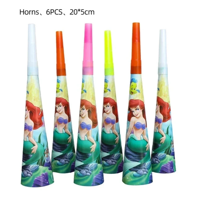 The Little Mermaid Theme Party Supplies  Ariel Princess Paper Napkin Plate Cup Balloons Kid Girls Birthday Party Decoration Gift