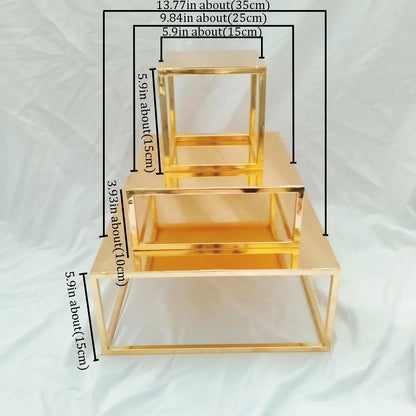 Metal Round and Square Floating Cake Stand Gold Modern Cake Stand Wedding Cake Tier Birthday Party Cupcake Display Stand
