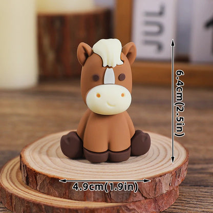 Farm Animals Cake Topper Rustic Cake Decoration Lambs, Ponies, Piglets, Chick,  Haystacks for Kids Happy Birthday Party Supplies