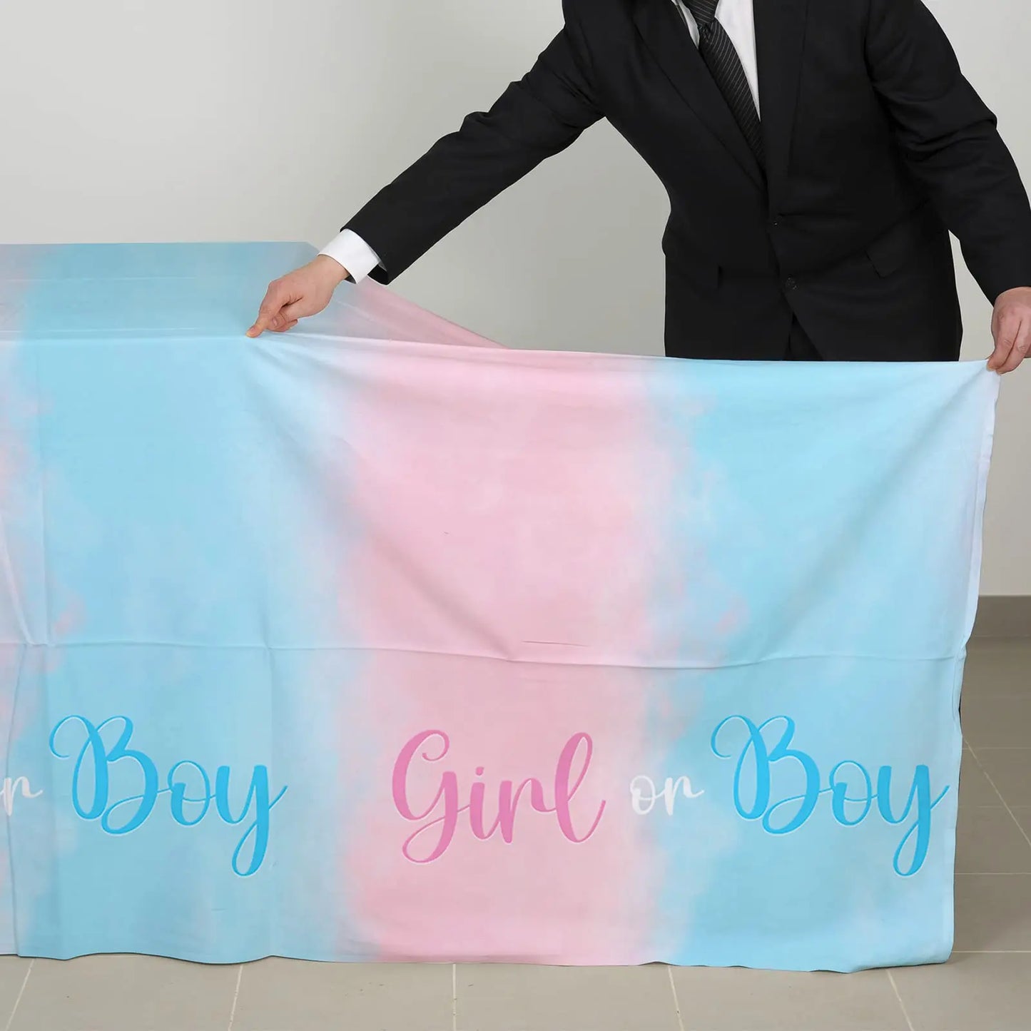Gender Reveal Party Supplies Disposable Tablecloth Waterproof Table Cover for Boy or Girl Baby Shower Birthday Party Decorations