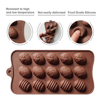 Silicone world DIY Easter Chocolate Egg Silicone Mold Nonstick Cake Decorating Baking Candy Mold Silicone 3D Mold Kitchen Gadget