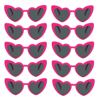 10pcs Bachelorette Party Sunglasses Black White Pink Square Heart Shape Glasses Bride and Groom Photo Glasses Bridal Shower Deco