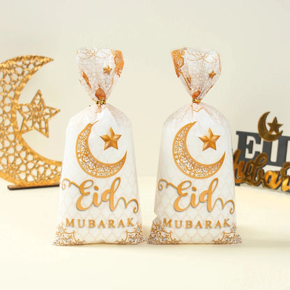 Eid Mubarak Gift Bags Plastic Candy Cookie Bag Ramadan Kareem Decoration 2025 Islamic Muslim Party Supplies Eid Gifts