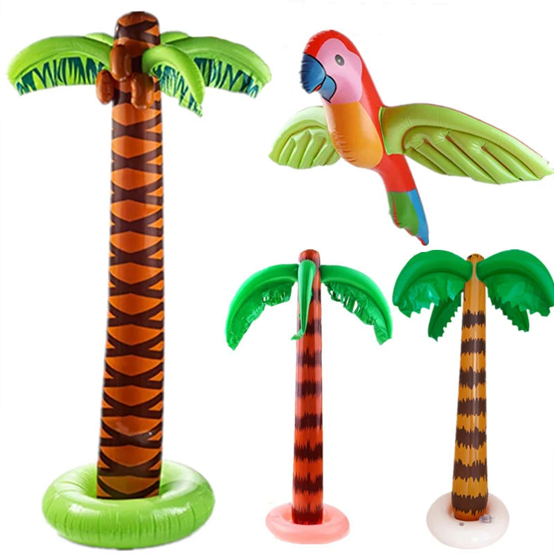 Hawaiian Party Decoration Palm Tree PVC Inflatale Toy Tropical Bird Ball Balloons Luau Summer Beach Birthday Party Supplies