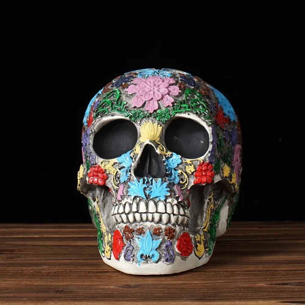 Vilead Creative 1:1 Mexican skulls Ornaments Halloween Party Figurines Home Decoration Medical Model Room Interior Statue Gift