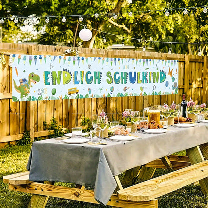 Dinosaur ABC Banner for Kindergarten Back To School First Day Of School Decor Kids Birthday Party School Event Decor Backdrop