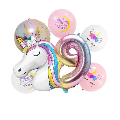 Unicorn Party Balloons Number Foil Balloons 1 2 3 4 Years Unicorn Birthday Party Decoration Rainbow Unicorn Balloons Baby Shower