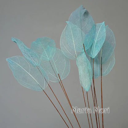 Home Decoration Lucency Leaves Natural Leaf Vein Immortal Artificial Flowers Wedding Table Decoration Wire Stem