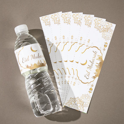 10/24pcs Eid Mubarak Bottle Labels Sticker Ramadan Kareem  Decoration For Home 2025  Muslim Islamic Party Supplies Eid Al-fitr